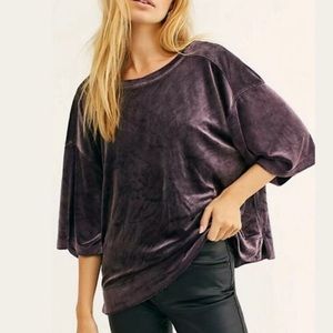 Free People Oversize Velvet Scoop Layering Top